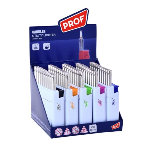 Image of 5 X PROF - SOFT FLAME COBIA WHITE COLOURS FANCY TOP CANDLE LIGHTERS REFILLABLE LIGHTER CIG TEA BBQ COOKER LIGHTER MINI TUBE Utility Lighter