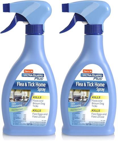 Image of Hartz UltraGuard Plus Flea & Tick Home Spray, Kills Fleas and Ticks, Clean Fresh Scent, 16 Ounce (Pack of 2)