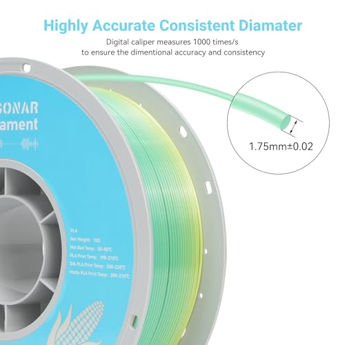 Image of Silk Rainbow PLA 3D Printer Filament, 1KG Spool(2.2lbs) 1.75mm PLA Fast Color Change 3D Printing Material, Multicolor PLA,Gradient Filament for Most FDM 3D Printers,Fairy Tale Color