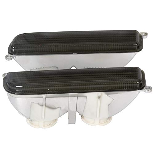 Hecasa Front Corner & Bumper Signal Lights Caps /Lens Compatible With 1997-2001 Jeep Cherokee Xj Pair Smoke #TOP6