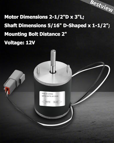 10-20968 RV Roof Vent Fan Motor Compatible with Maxxfan MaxxAir Deluxe, 12 Volt D-Shaft Exhaust Motor, Direct OEM Fit Replaces 1020968