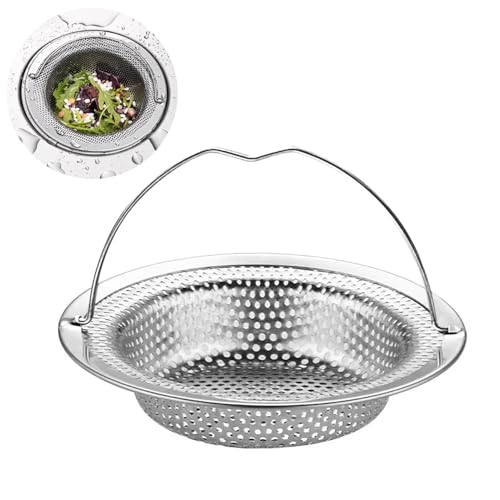 jatimdotin Bouchon Evier Cuisine, Filtre Evier avec Poignée, Bouchon Evier en Acier Inoxydable, Crépine Cuisine Meilleur pour Vidange et Antiblocage (11 x 8...