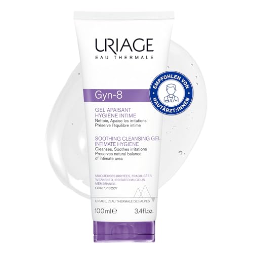 Uriage GYN-8 Beruhigendes Waschgel Seifenfrei - Hygiene für den gereizten Intimbereich - bewahrt das Natürliche Gleichgewicht. Schäumendes Gel - Unter Gynäkologischer Kontrolle Getestet - 100ml