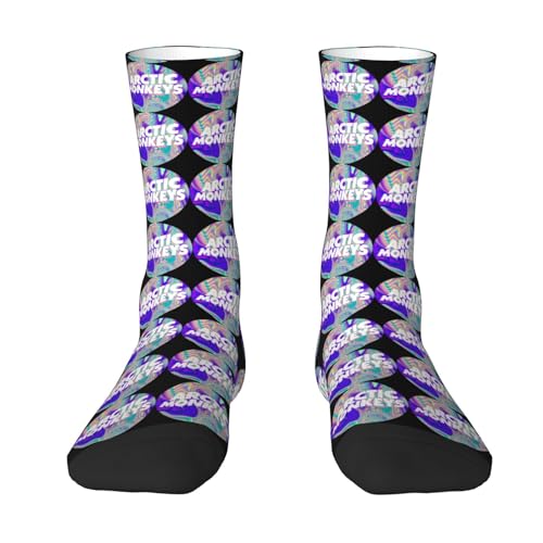 Photo de Chaussettes unisexes Monkeys Rock Band Arctic - Couleurs bloquées - Évacuation de l'humidité - Imprimé 3D - Design unique, T-15, Taille unique