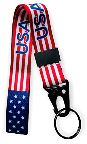 Cordón de muñeca de 20 mm para cámara, llaves, teléfono, Go Pro, silbato de perro, elige tu patrón (bandera de EE. UU.) Cover