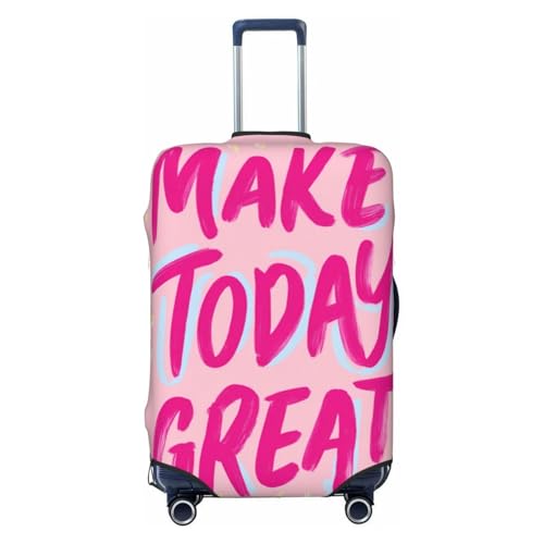 Motivational Quote Make Today Great Pink Elastic Travel Luggage Covers Dustproof Scratch-Resistant Suitcase Protector Fit 22-24 Inch