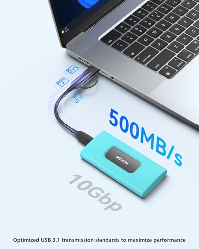 Image of KEXIN 256GB External SSD Hard Drive USB 3.1 Type-c Portable Solid State Drive 256G, up to 500MB /s for PC Mac Android Game Console
