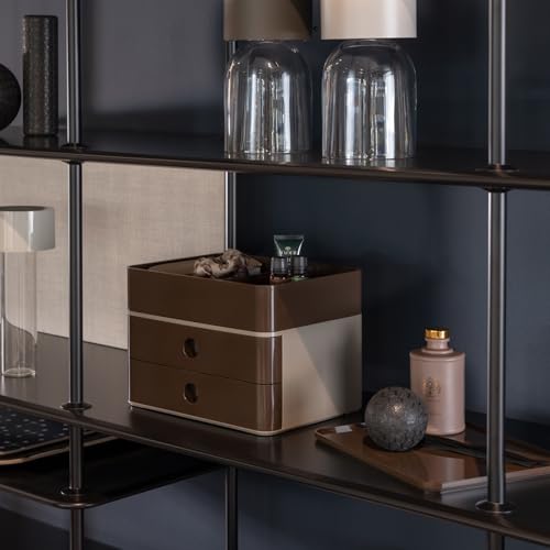 HAN Schubladenbox Allison SMART-BOX mit 2 Schubladen und Trennwand, Kabelführung, stapelbar, Utensilienbox für Büro, Schreibtisch Küche… – Ansicht 6