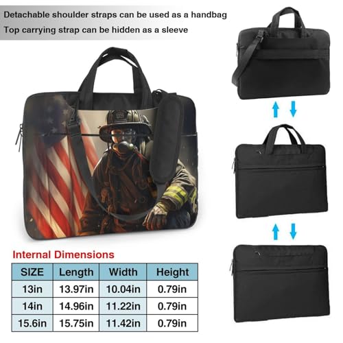 Bolsa maletín para laptop Patriotic Firefighter unisex miniatura 4