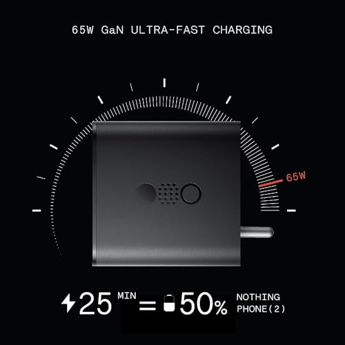 Image of Original 65 Watt Adapter 3-in-1 Compatible with Nothing Phone 2A /Phone 2 /Phone 1 Adapter-Black GFR626