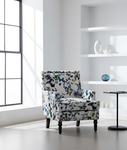 Sillón vintage lino elegante blanco miniatura 6