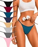 FINETOO 8 Pack Cotton Thongs for Women Sexy G-string Thong Underwear Ladies Essentials Clearance Today Sales…