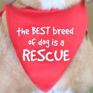 The best breed of dog is a rescue - dog bandana (Turquoise, Regular (fits most dogs from Border Terrier to German Shepherd))