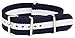 Clockwork Synergy Classic Nylon Nato watch straps bands (16mm, Navy / White)