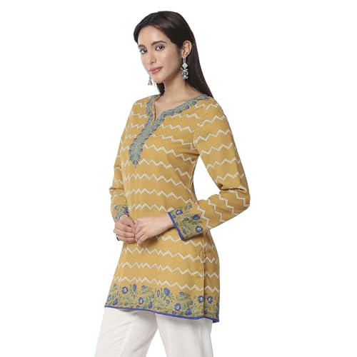 Image of BIBA Women Polyester Straight Printed Kurti