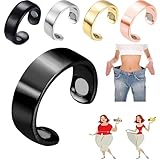 SWYZOR Bague Anti Stress,4 Pcs Bague Magnétique, Anneaux de Thérapie Magnétique Ajustables pour les Migraines,Anneau Magnétiques pour Hommes et Femmes