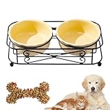 Napf Für Katzenfutter - Spender Schüssel Mit Ständer | Keramisches Napf-Set Für Hunde Und Katzen - Haustierzubehör für die Fütterung von Kätzchen, für Outdoor-Aktivitäten und