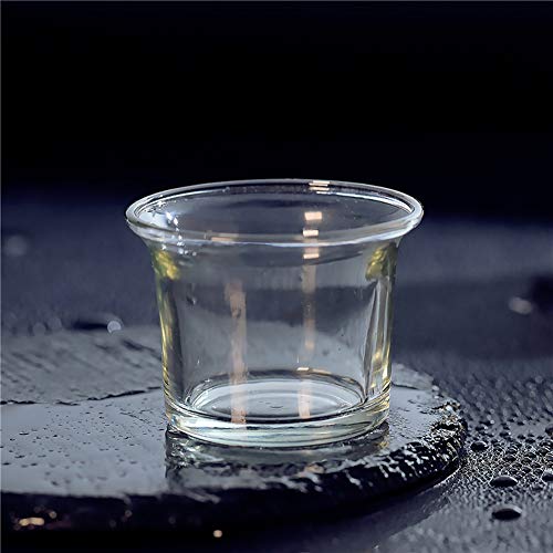 Luzen 2Pcs Round Clear Glass Cups Votive Candles Cup Holder Empty Small Cup For Diy Candles Aromatherapy Making thumb #2