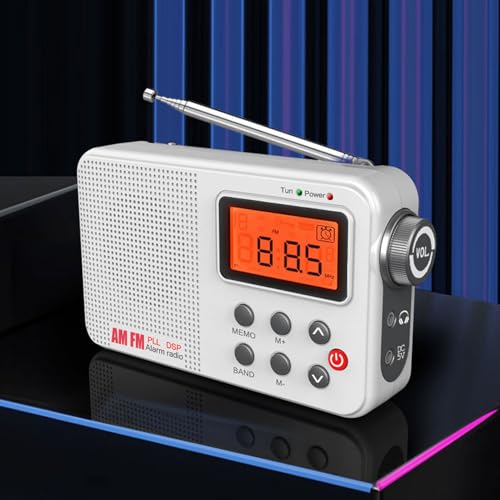 Radio portátil AM FM con sintonizador digital y pantalla LCD miniatura 4