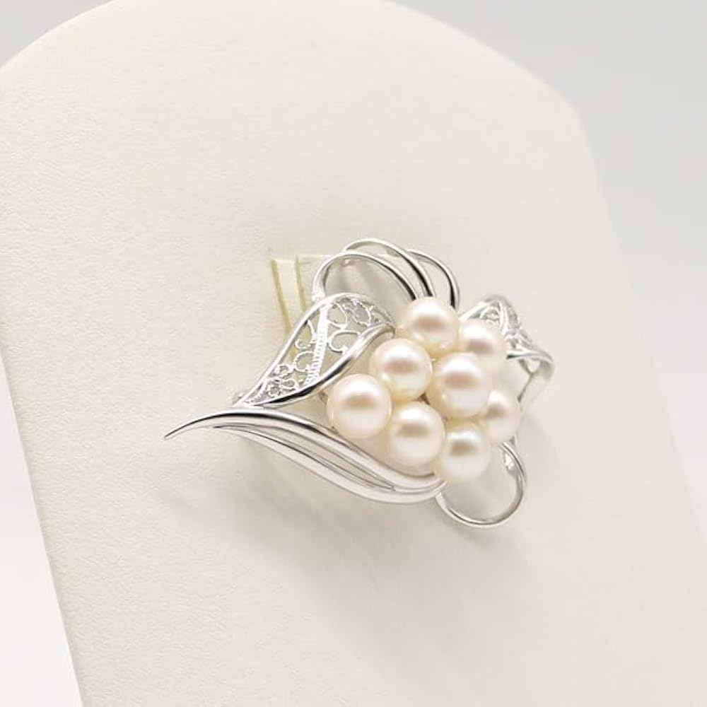 Amazon | 真珠 パール ブローチ あこや真珠 パールブローチ 7mm-7.5mm