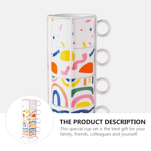 Tasse café empilable céramique Tofficu avec support design pour cuisine