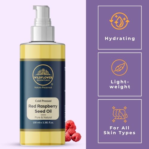 Image of Pure Red Raspberry Seed Oil 100ml (Rubus idaeus) Cold Pressed for Face, Skin, Hair & Body