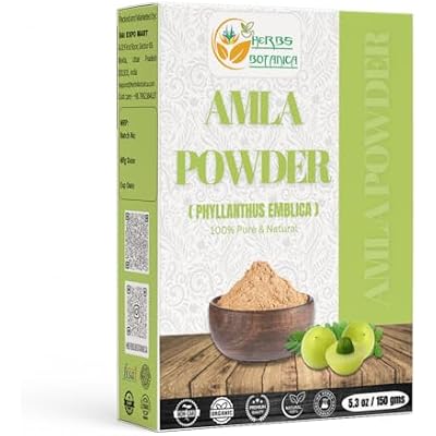 Herbs Botanica Natural Amla Powder (Indian Gooseberry, Amalaki), Pure Natural Fruit Powder with Vitamin C for Hair Growth & Immune Support, Emblica Officinalis, 5.3 oz / 150 gm