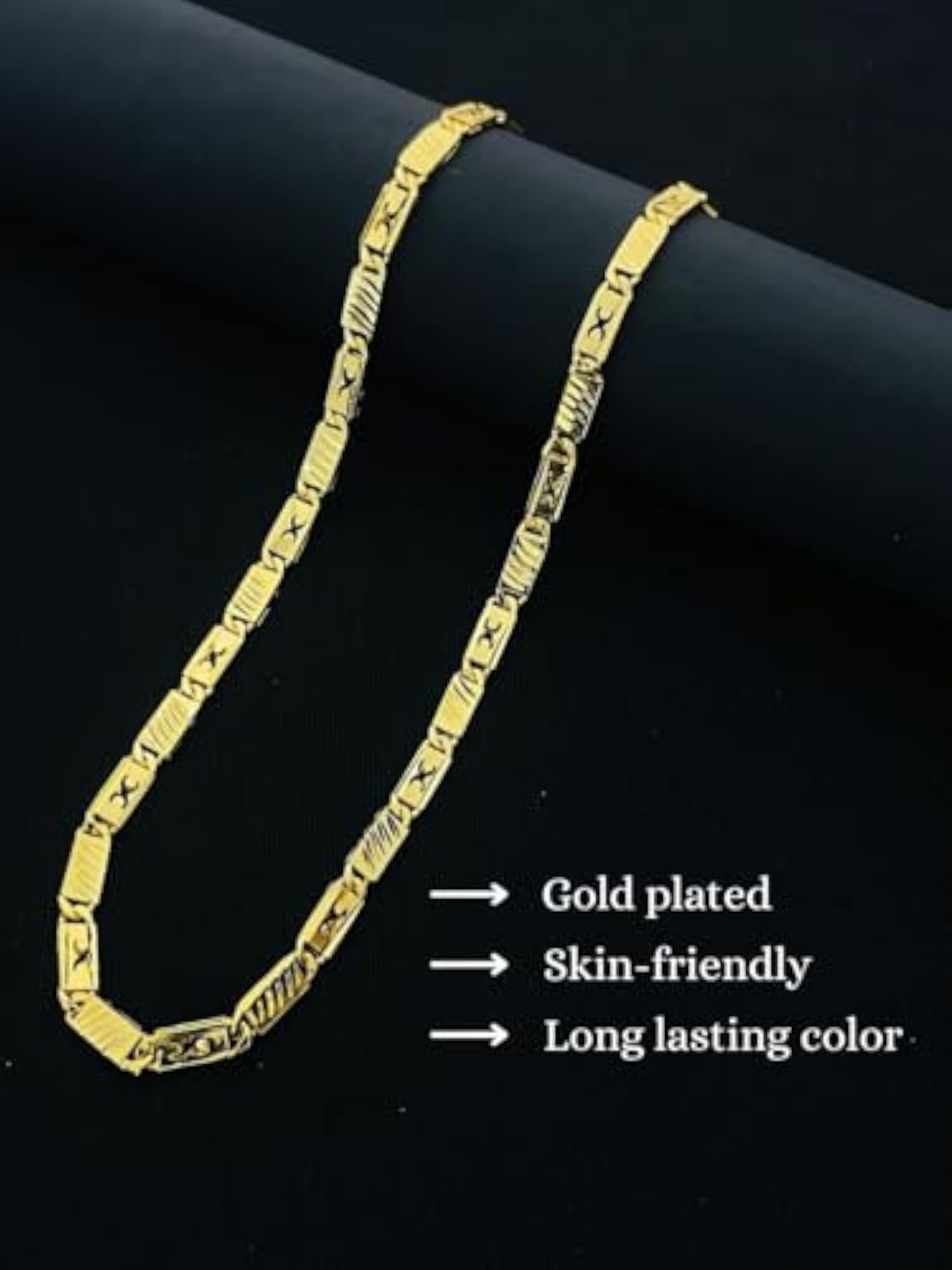 1 Gram Gold Plated Chain for Men, 18 Inch