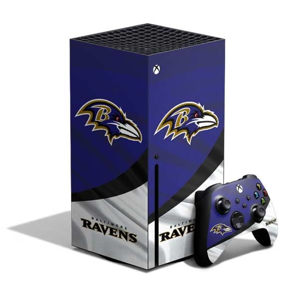 Skinit Decal Gaming Skin Compatible with Xbox Series X Bundle - Officially Licensed NFL Baltimore Ravens Design