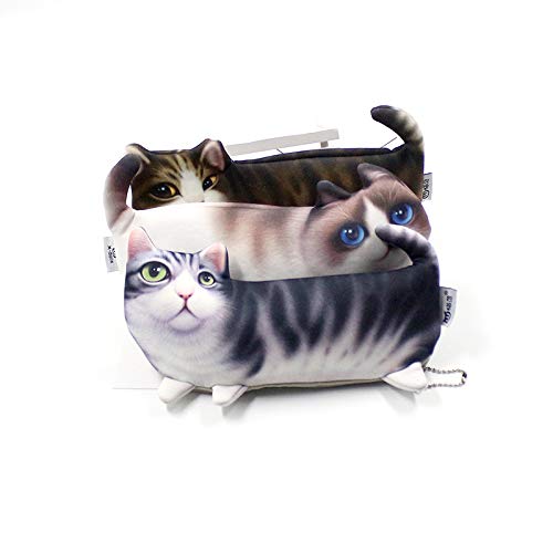 Astuccio Porta Matite A Forma Di Gatto 3D - Morbido E Capiente, Per Scuola, Ufficio E Trucco - Arancione, Grigio O Bianco E Nero - 2