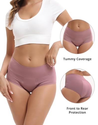 Image of INNERSY Women's Bamboo Viscose Heavy Flow Period Underwear High Waisted Leakproof Panties 3 Pack