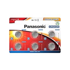 Panasonic CR2025, Batteria al litio, 3V, Confezione di 6 batterie
