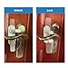 Snowharp Child Proof Door Lever Lock, Door Handle Lock, Durable ABS with Adhesive Backing, Simple Install, No Tools Needed (U, Pack, 4)