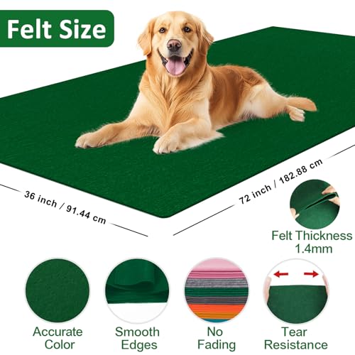 Image of XSEINO Moss Green Large Felt Fabric 72 inch X 36 inch(2 Square Yards), 1.4 mm Thick Soft Felt Fabric Sheet for Crafts, Green Series Colors Soft Nonwoven Fabric, Fit for Decoration, Sewing, DIY Crafts