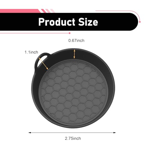 Portavasos de silicona para carro 4 piezas negro miniatura 2