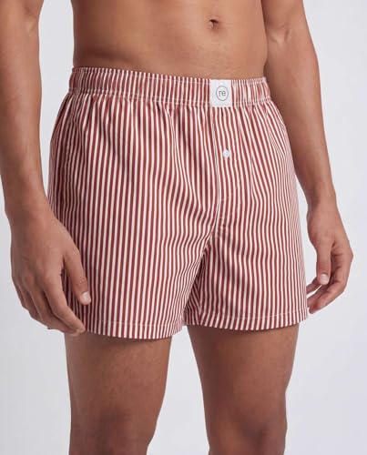 Image of Real Essentials 3 Pack: Men's Woven Cotton Poplin Lounge Shorts Sleep Casual Comfy Loose Fit Elastic Waist PJ Bottoms Pockets