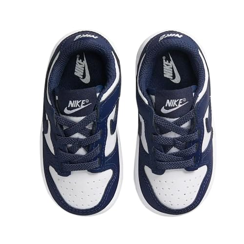 Nike Dunk Low Baby/Toddler Shoes (FB9107-116, White/White/Midnight Navy)3