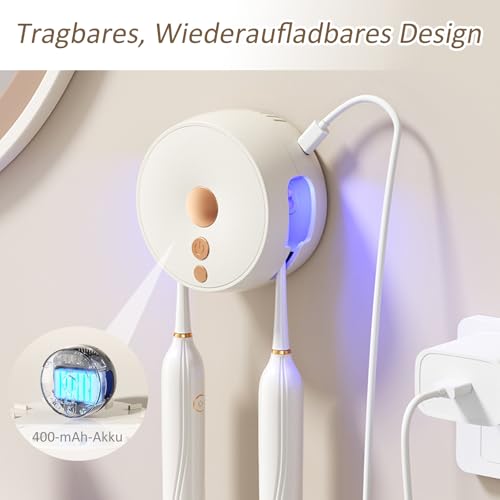 Stérilisateur brosse à dents électrique mural noir avec support de séchage 2 places - 6