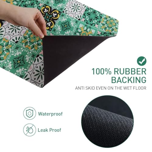 Image of Dish Drying mat for Kitchen Water Absorbent mats for Kitchen Utensils Large Dry mat for Kitchen Utensils Drying mat Water Absorbent mats for Kitchen Large Size 58x38cm (Design 24)