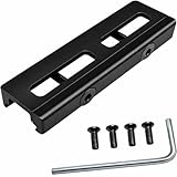 Gotical 2-Slot 2.85 Inch Over Length Picatinny to Adapter Convert Mount for Mlock Accessories Anodized Aluminum BLK
