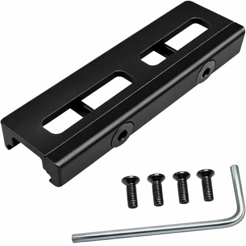 Gotical 2-Slot 2.85 Inch Over Length Picatinny to Adapter Convert Mount for Mlock Accessories Anodized Aluminum BLK