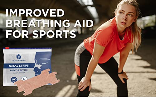 Nasal Strips Snoring Solution - Nasal Dilator For Anti Snoring- Best Nose Strips For Breathing - 100Pcs - Sleep Right And Breathe Easy At Night (Large) #TOP5