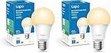 Tapo TP-Link L510E smarte WLAN Glühbirne E27, dimmbar, kein Hub notwendig, kompatibel mit Alexa, Google Assistant, Abläufe und Zeitpläne (Packung mit 2)