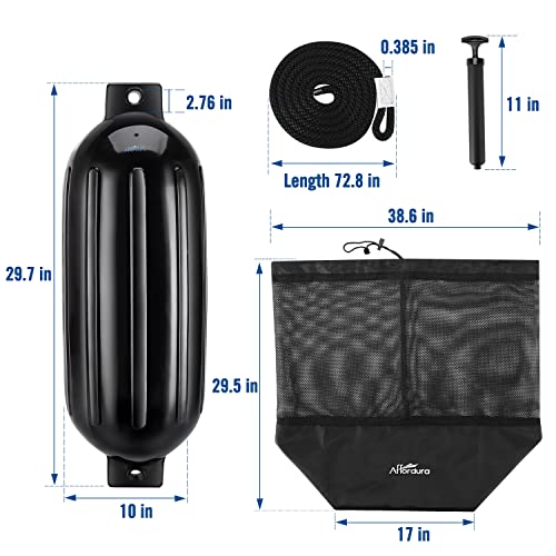 Image of Affordura Boat Fender 4 Pack Boat Bumpers Fenders with 4 Ropes