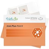 PatchAid Iron Plus Topical Patch | 50mg Iron with C & A (Beta-Carotene) for Energy Support, Non-Constipating Formula, 8-Hour Wear & Slow Release, 30 Day Supply