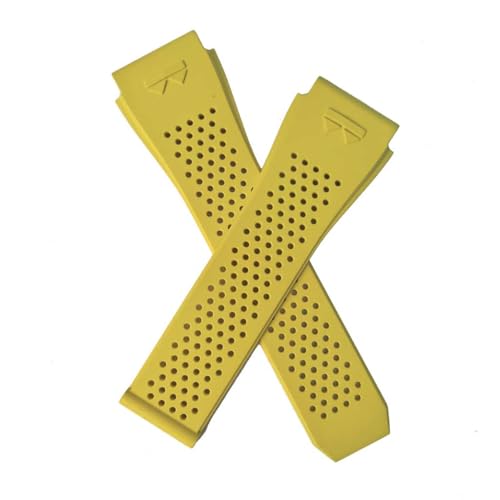Bracelet FKM jaune pastel d'exception pour TAG Heuer E4 45 mm