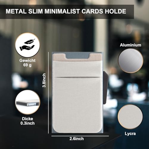 XIPOO Mens Slim Wallet with Money Pocket ，Minimalist Pop up Credit Card Wallet RFID Blocking Ultralight Small Aluminum Wallet + Cell Phone Wallet3