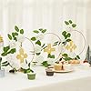 Wesiti 48 Pcs Baptism Centerpiece First Communion Table Decoration 12 Wood Cross 12 Floral Hoop with Stand 24 Foam Rose with Stem for Baptism Baby Shower Wedding(Gold and White,Stylish) #5