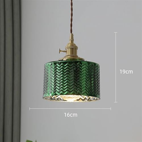 Lampe suspendue Luminaria avec diffuseur en verre vert et système LED