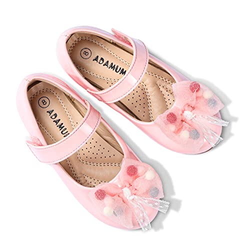 Adamumu Bow Shoes For Toddlers - Mary Jane Flats Girls Of Wedding Church, Pink, 12M Little Kid #TOP16